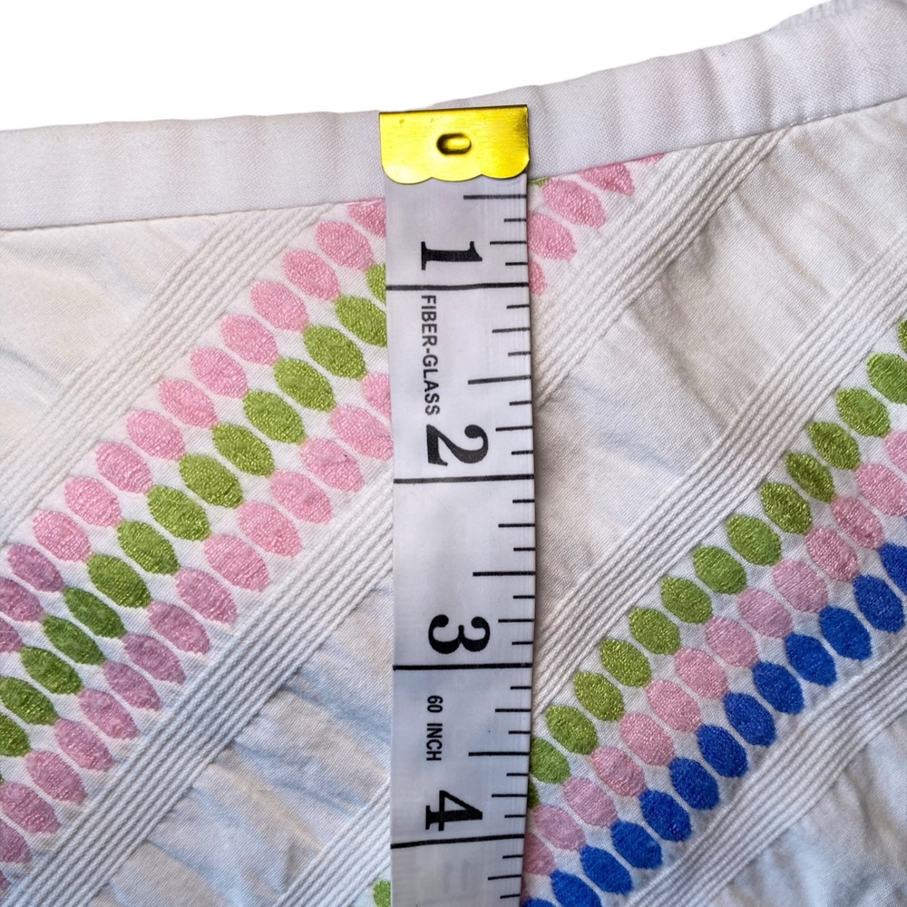 Talbots Petite Rainbow Chevron Embroidered A-Line Skirt | Eclectic Boho Retro - Picture 6 of 13